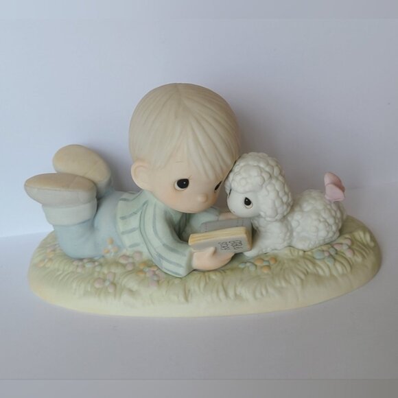 Vintage Precious Moments Special Edition Boy Lamb Collectible Porcelain Figurine - Picture 3 of 7
